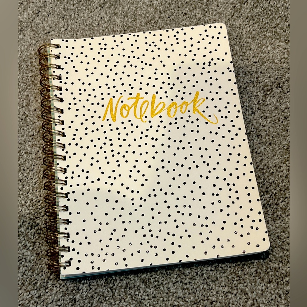 Fringe Studio Gold and Black Polka Dot Notebook